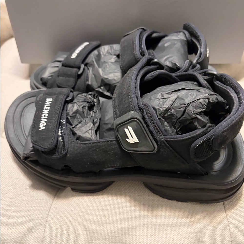 Balenciaga Black Velcro Sandals